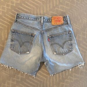 Levi's Light Blue Denim Cutoff Shorts with Frayed Hem